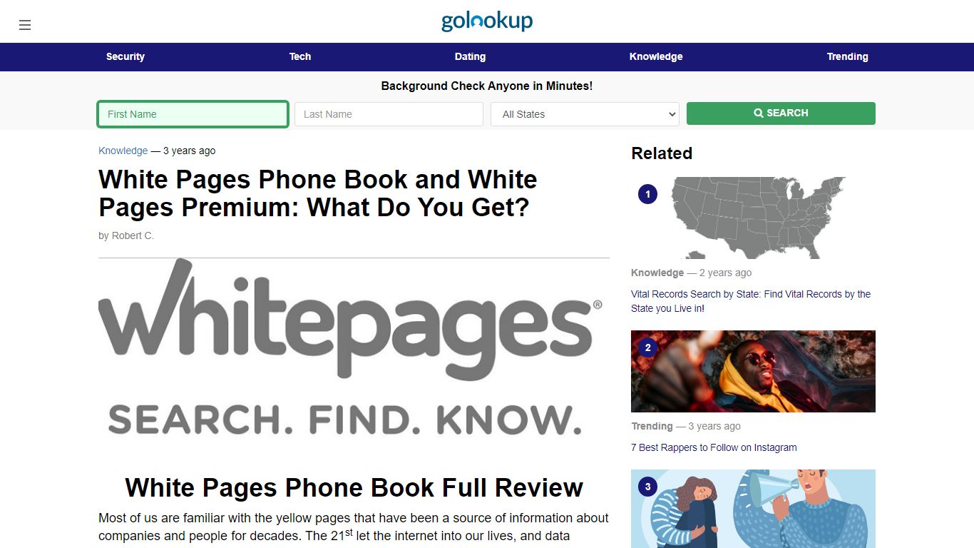 White Pages Premium, White Pages Phone Book - GoLookUp